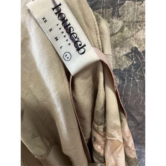 New HOUSE OF CB Vesper Gathered Side Slit Skirt in Rich Brown sz L - Picture 7 of 12